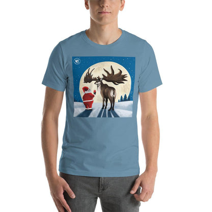 Christmas Megaloceros Unisex T-Shirt in steel blue